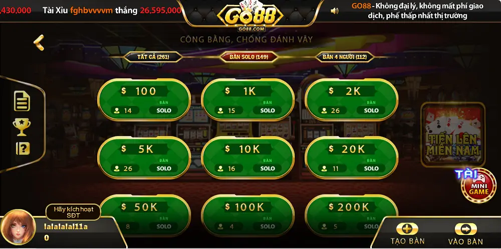 Sơ lược về con game ăn khách Tiến lên miền nam Go 88