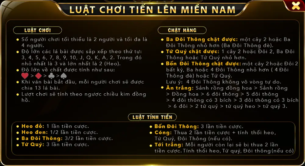 Cách nhập cuộc Tiến lên miền nam Go88 đơn giản