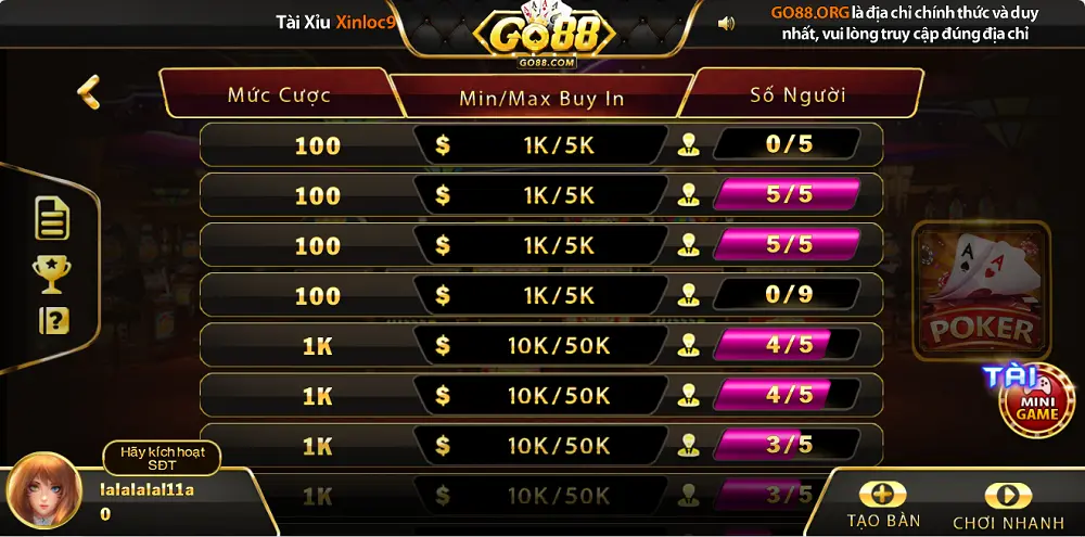 Poker link vào Go88 là trò chơi gì ?