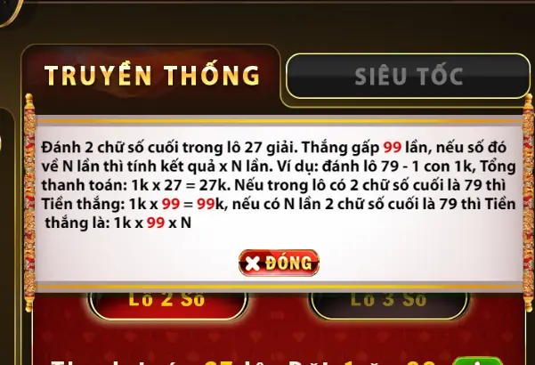 Phương án chiến thắng dành cho hình thức chơi Bao lô tải Go88 