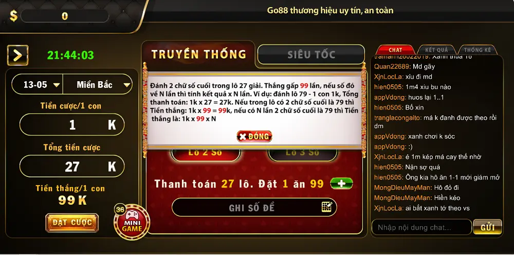 Chiến thuật đặt cược Lô đề Go88 online cho tân thủ